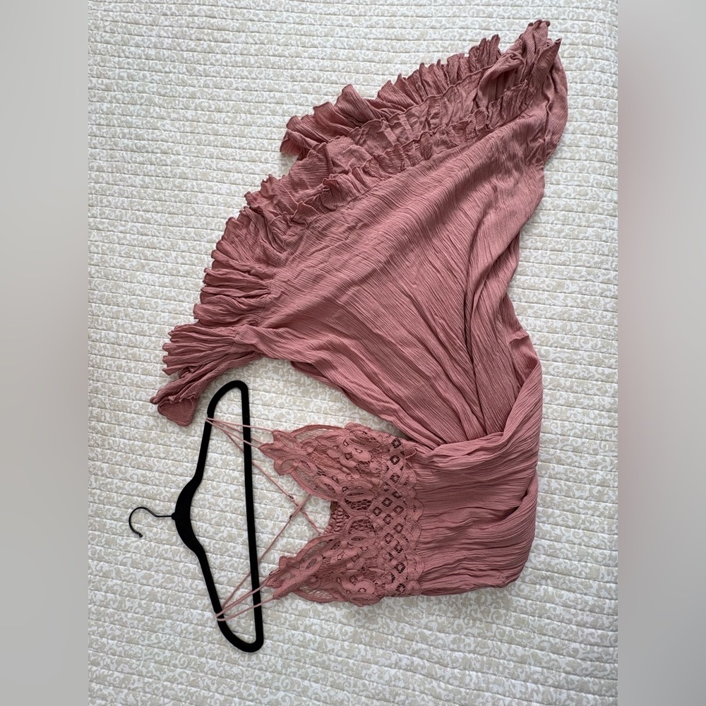 Free People Adella Maxi Slip Rose Pink Lace Dress - Picture 12 of 16